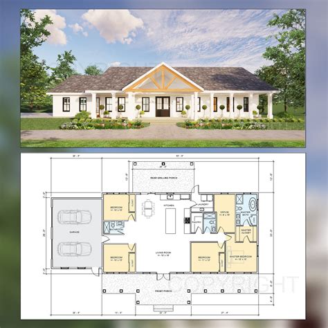 5 bedroom single story barndominium floor plans|5 bedroom barndominium with shop.